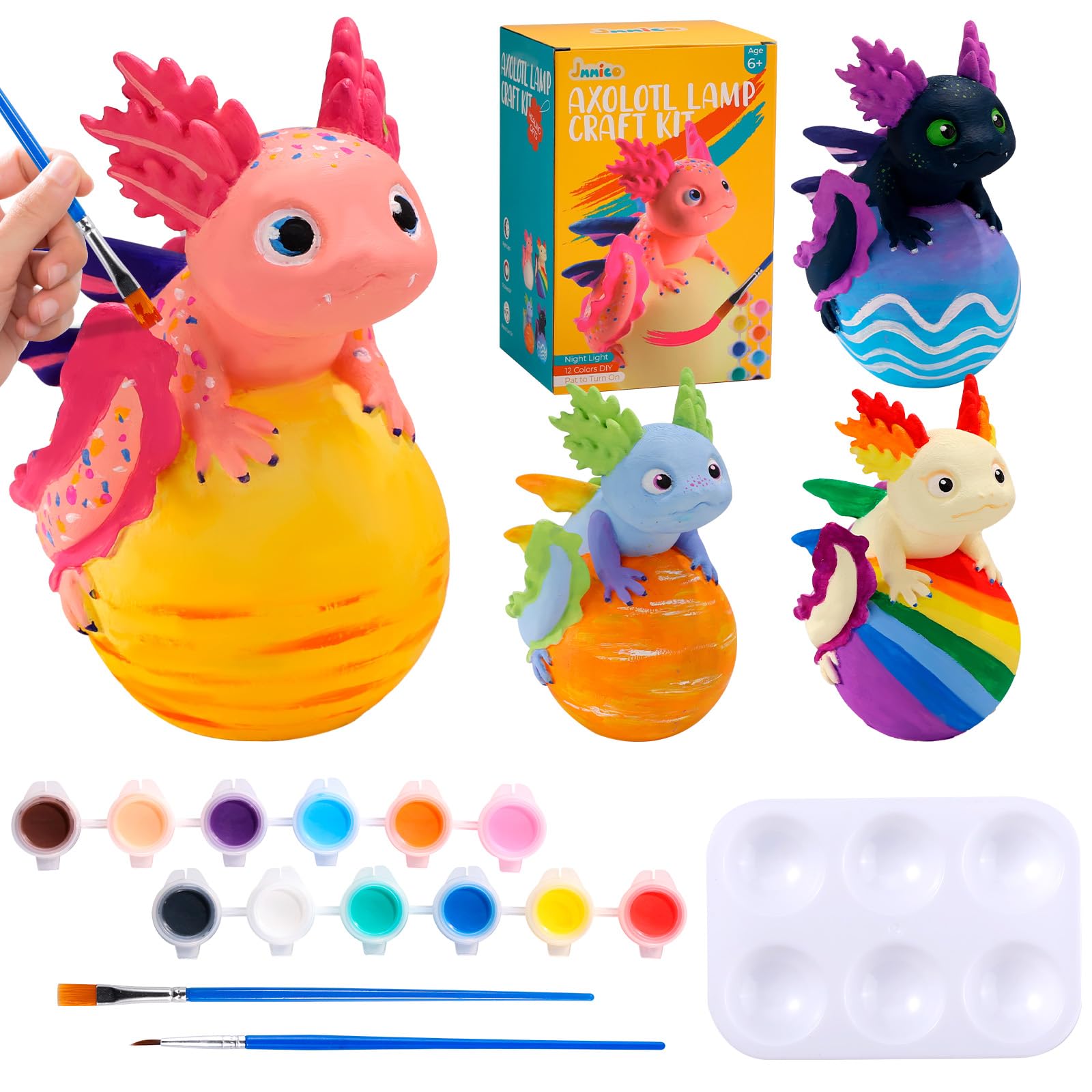 Amazon.com: Paint Your Own Axolotl Lamp Kit, Axolotl Crafts Night